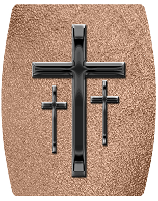 DNSHEND 517 BK SH BZ Black 3 Crosses Shimmer Bronze